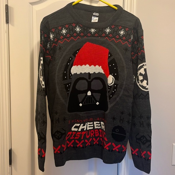 Star Wars Darth Vader Christmas Sweater Sz-Lg - Picture 1 of 8